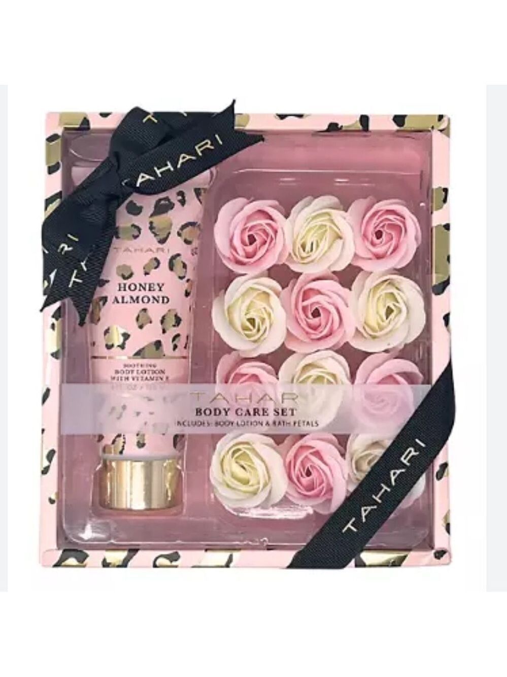 Tahari Body Care Set Body Lotion & soap bath petals Honey Almond - Picture 2 of 7